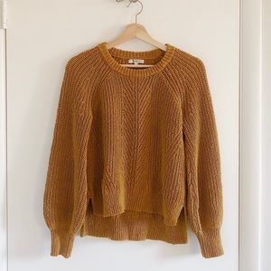 Madewell Balloon-Sleeve Pullover Chunky Knit Sweater